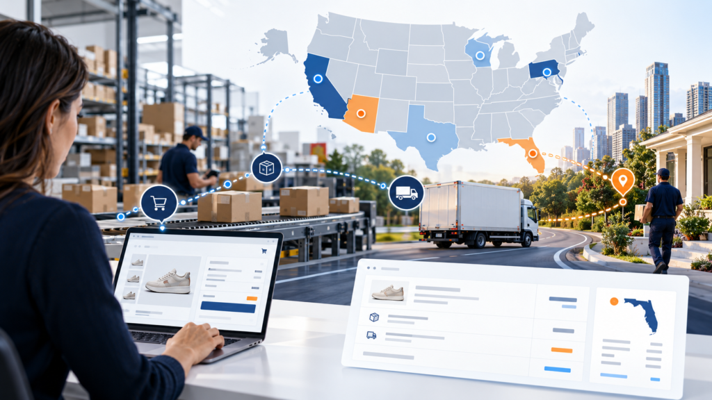 Sales tax on shipping and delivery charges state-by-state ecommerce compliance illustration